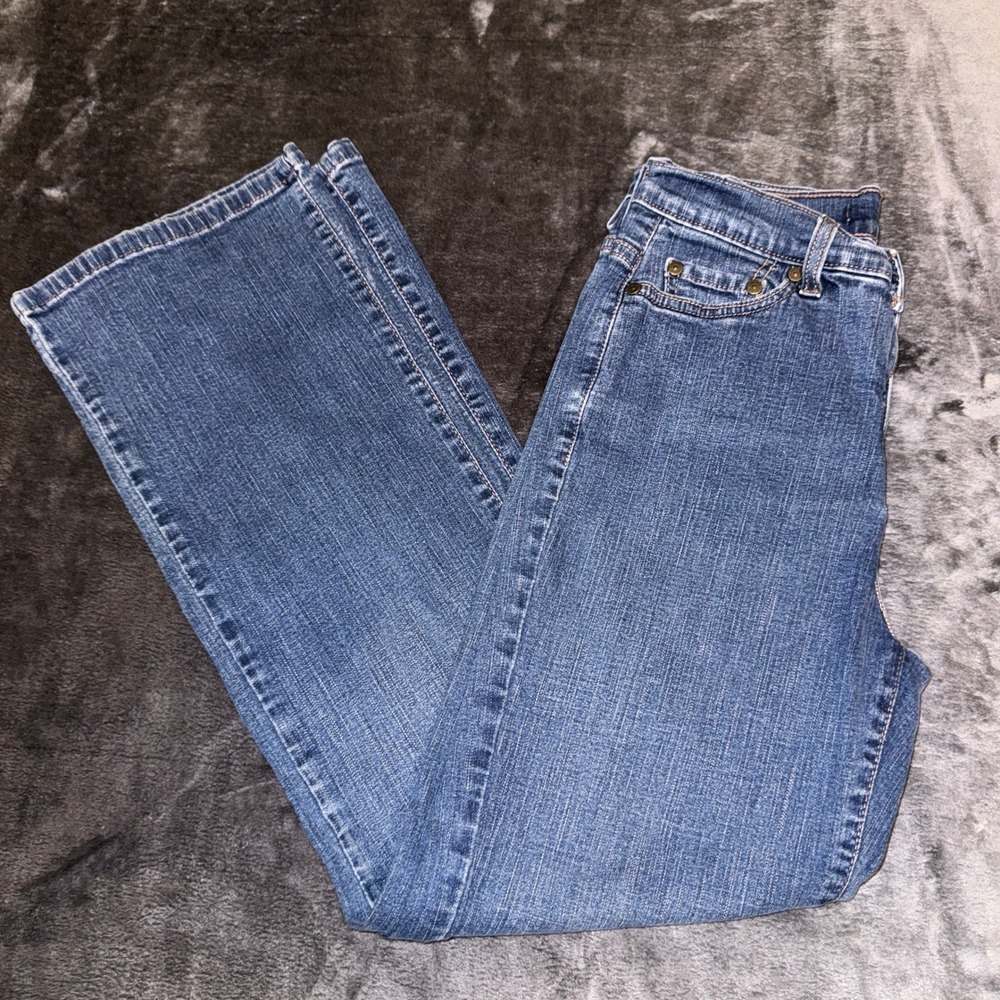 Levis Women 8 S/C Medium Wash‎ Bootcut Jeans Stretch Denim Blue Red Tab